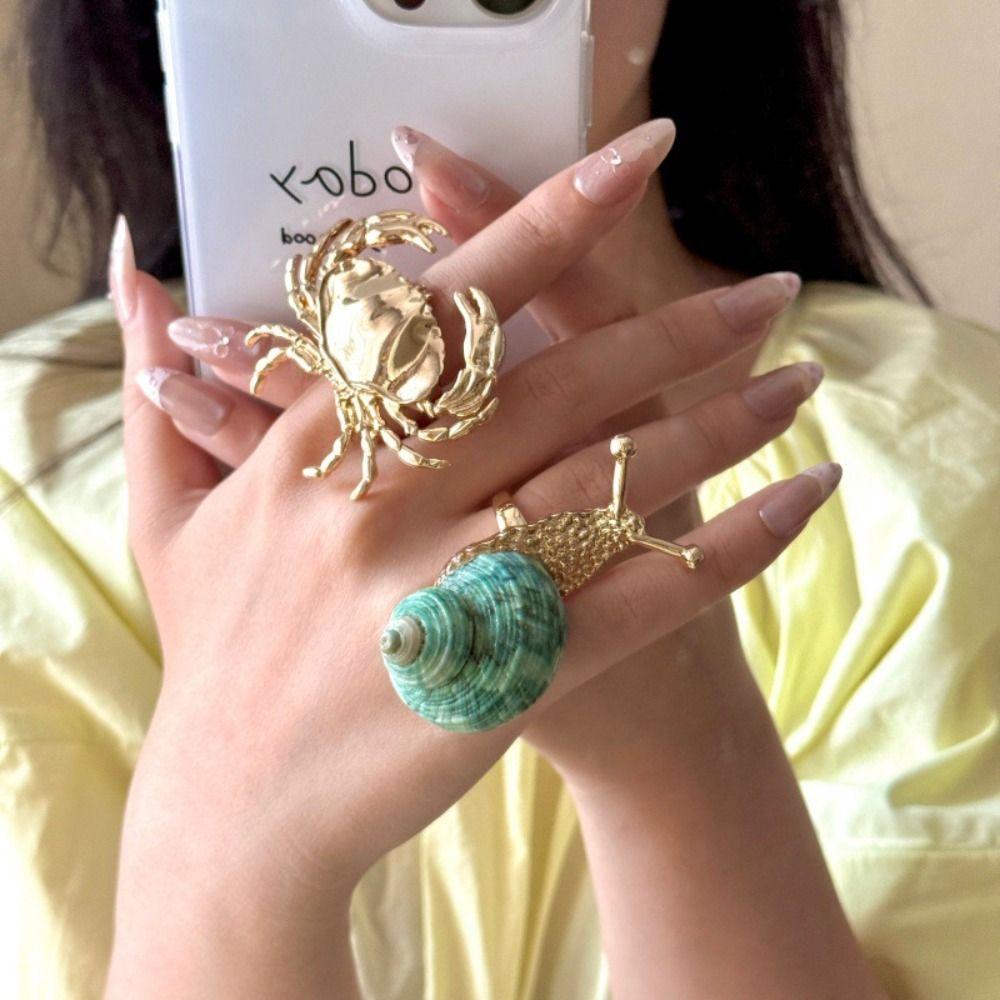 Jewelry Accessories Ocean Animal Ring Korean Style Bohemia Finger Ring Shell Snail Ring Friend