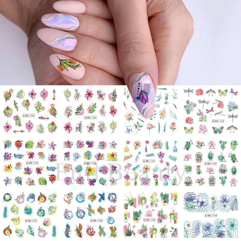 Наклейка для дизайна ногтей, Серия «Весенние и летние цветы и травы», Водная наклейка для ногтей с цветком Zou Ju