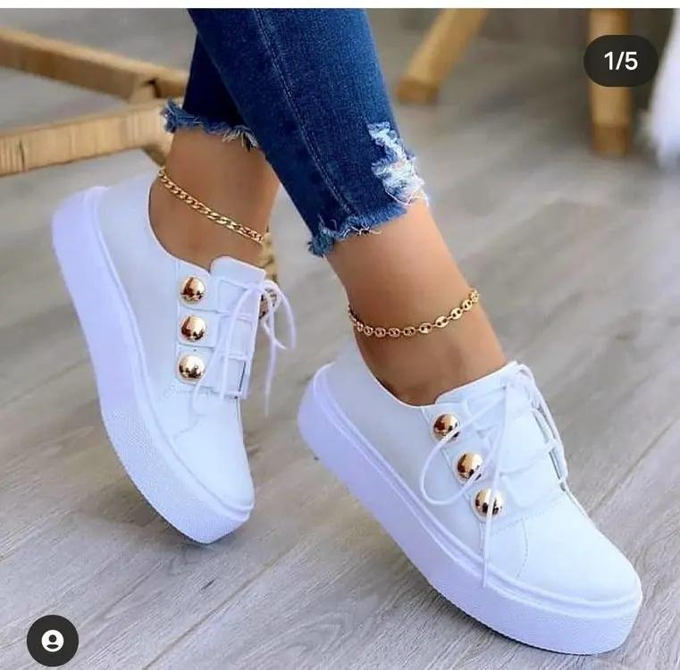 Women Flat 2024 New Fashion High Quality Casual Shoes Comfortable Outdoor Sports Platform Plus Size Round Head Shoes