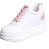 Fashion 2024 White Platform Wedges Sneakers Women Shoes High Top PU Leather Tenis Feminino Casual Basket Femme 8cm Hidden Heels