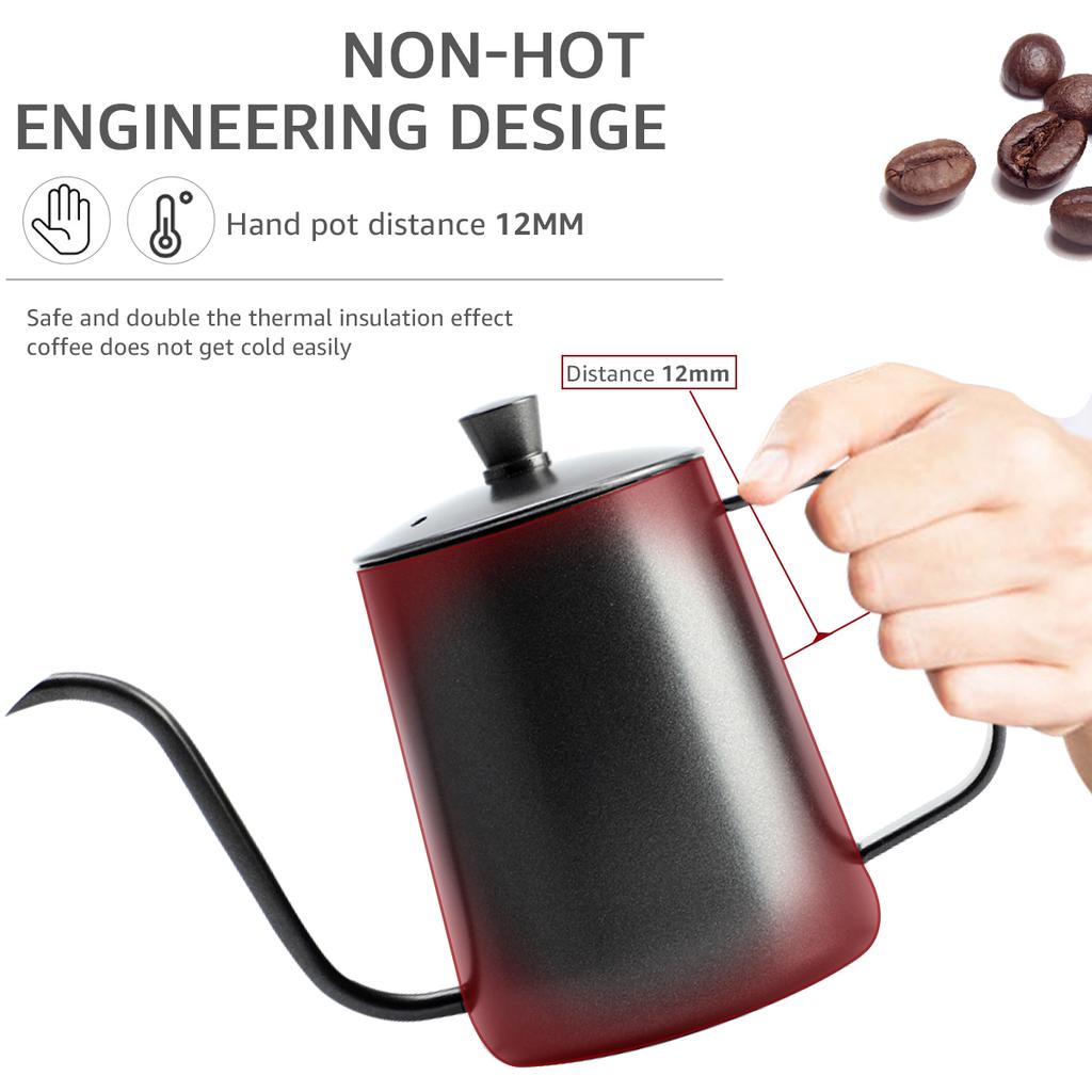 Чайник для кофе, кофейники из нержавеющей стали, капельная кофеварка, чайник с гусиным носиком, длинный горлышек, кофейный чайник