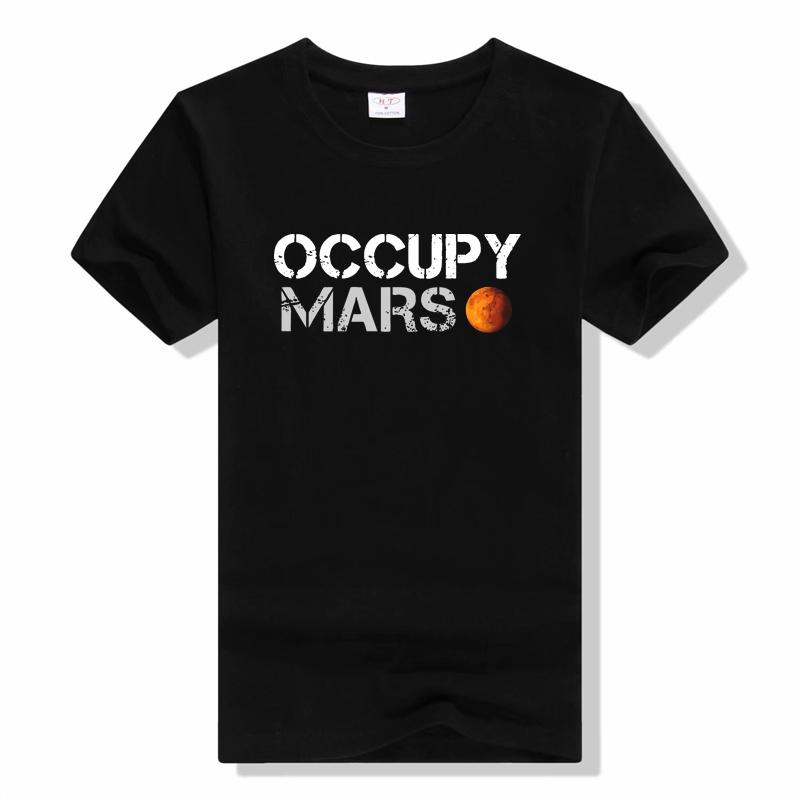 Space Explorers Occupy Mars Unisex T Shirt Fashion Graphic Unisex Summer Short Sleeve Cotton Harajuku Unisex T Shirt Loose Fitting Letter Tees