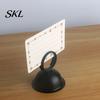 Solid Wood Table Accessory Number Holder, Metal Place Card Foodservice Split-Ring Style Weighted Holder Menu Stand for Photos, Memo, Notes,