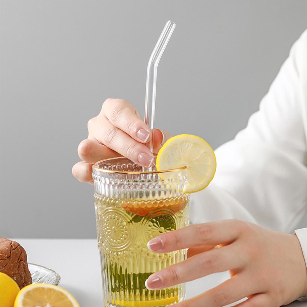 Набор прочных стеклянных трубочек для питья. Модный набор щеток для стеклянных трубочек для питья, позволяющий сократить количество пластиковых отходов в повседневной жизни.