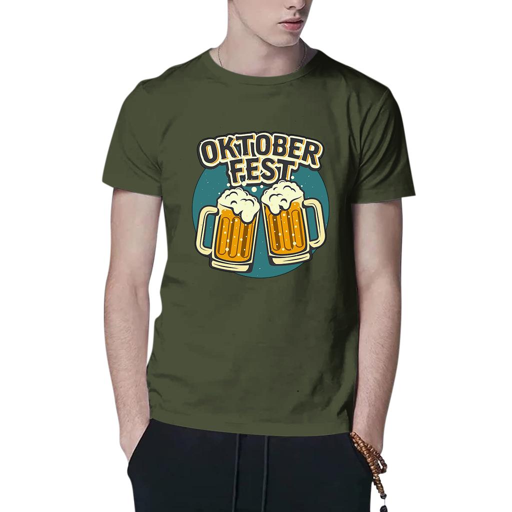 Модный топ унисекс с круглым вырезом и короткими рукавами с пивным принтом