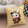 Cute Rabbit Dresses In Different Cushion Cover Throw Pillow Cover Hidden Button Durable Polyester Chair Cushion