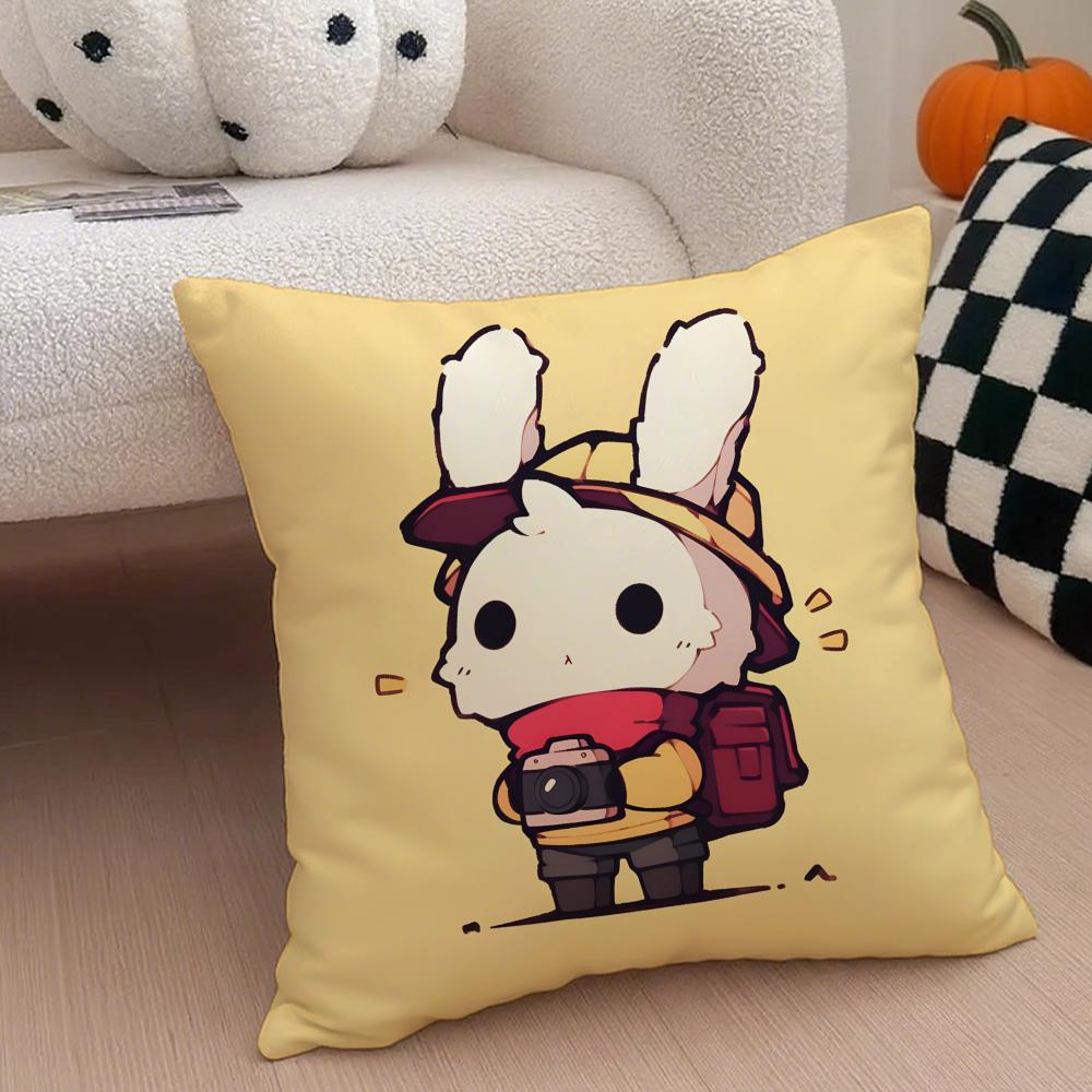 Cute Rabbit Dresses In Different Cushion Cover Throw Pillow Cover Hidden Button Durable Polyester Chair Cushion