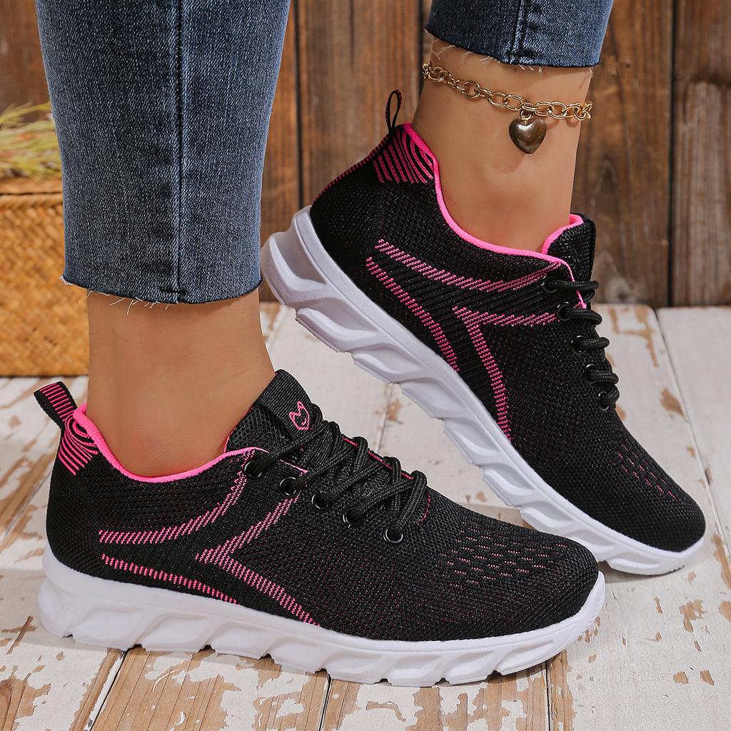 Women Casual Shoes Fashion Walking Mesh Flat Shoes Breathable Sneakers Women Gym Vulcanized Shoes Spring Flying Shoes