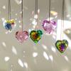 Настенный ловец солнца, кристалл в форме сердца, ветряная музыка, призма, ловец солнца, создатель радуги, ловец света, украшение для оконного сада