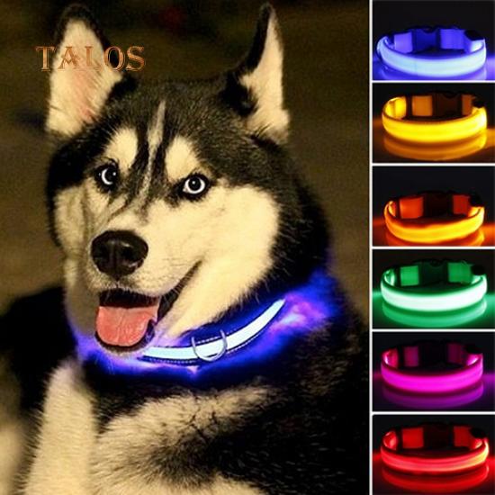 Puppy Dog Cat Night Safety Flashing Luminous LED Light Adjustable Water Resistant Pet Collar