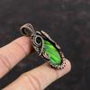 Зеленый огненный лабрадоритовый кулон, медная проволока, обернутая драгоценным камнем, замечательная медная бижутерия, кулон в этническом стиле, ручная работа, ювелирные изделия для подарка