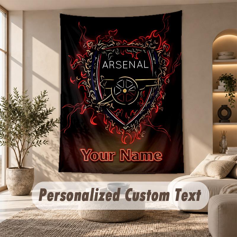 Tapestry Custom Name Text, Wall Hanging Tapestry Home Room DecorArsenal FC