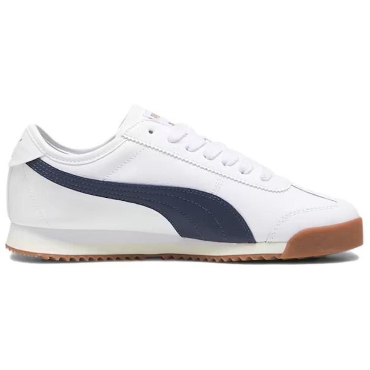 Puma Roma 68 Revival - белые клубные темно-синие мужские кроссовки Gum 398634-04