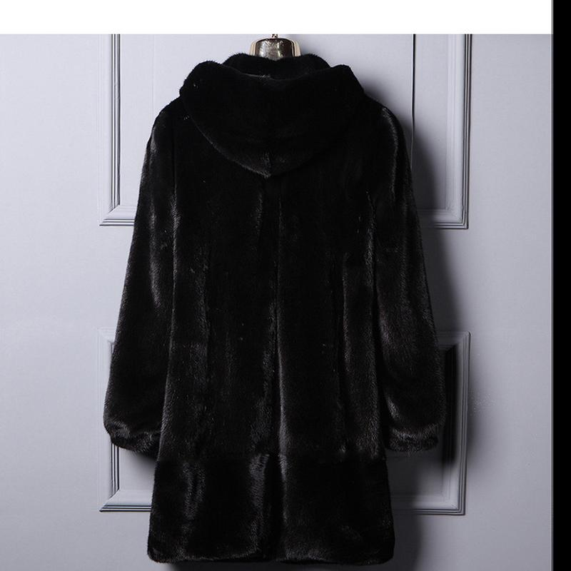 Женское пальто из искусственного меха, длинное пальто с меховым капюшоном