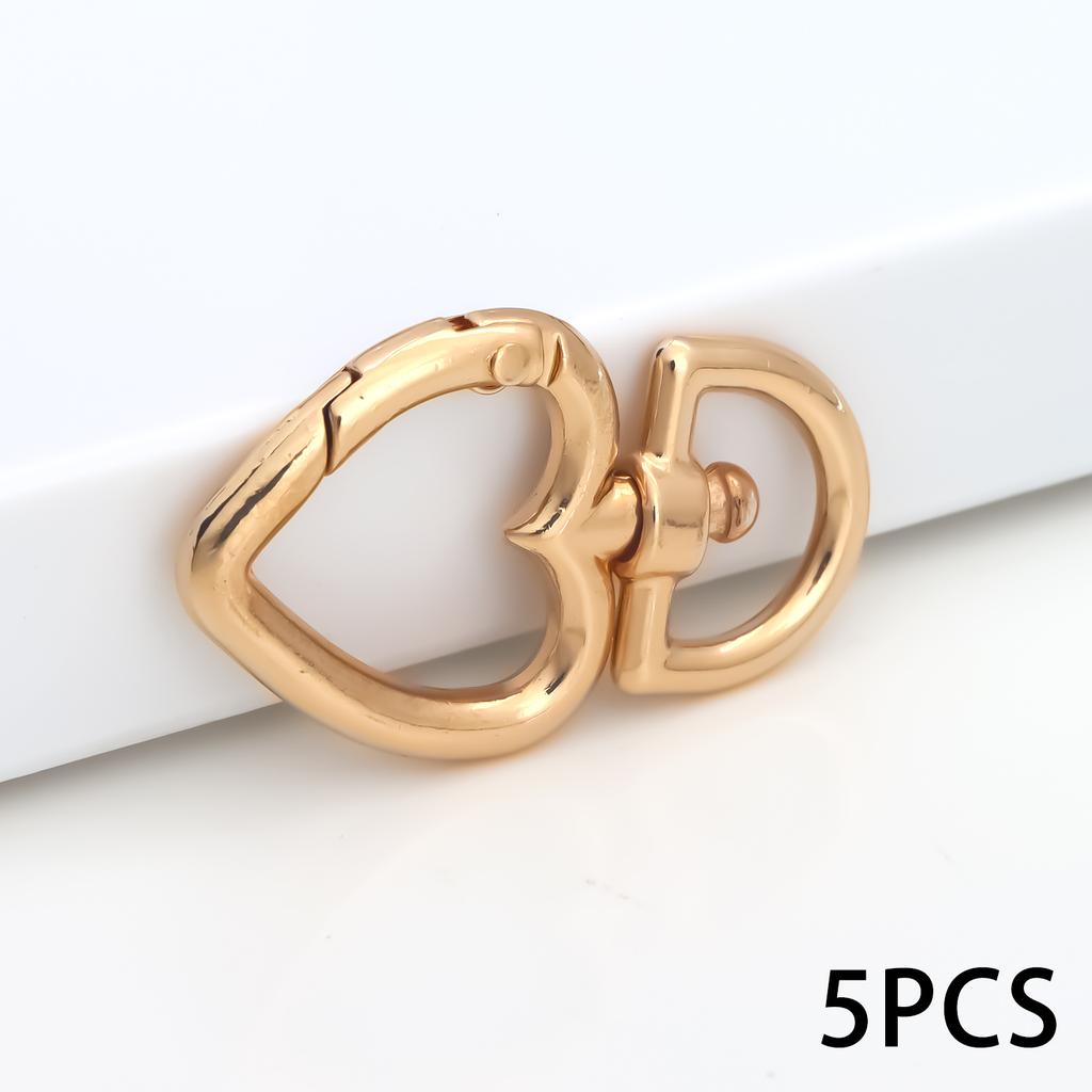 5 шт. Металлические пружинные застежки в форме персикового сердца, соединители для брелока, застежка-карабин, для изготовления кошелька своими руками