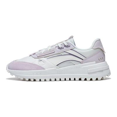 Li Ning Cheng Feng 2.0 Ткань Синтетическая Кожа Нескользящая Износостойкая Низкая Спортивная Повседневная Обувь Женские Кроссовки Белые Серые Фиолетовые AGCT156-3