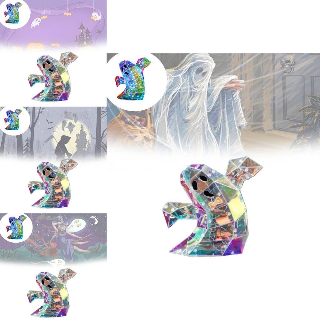 Прозрачное Цветное 20см Украшение Призрак на Хэллоуин для Создания Жуткой Атмосферы