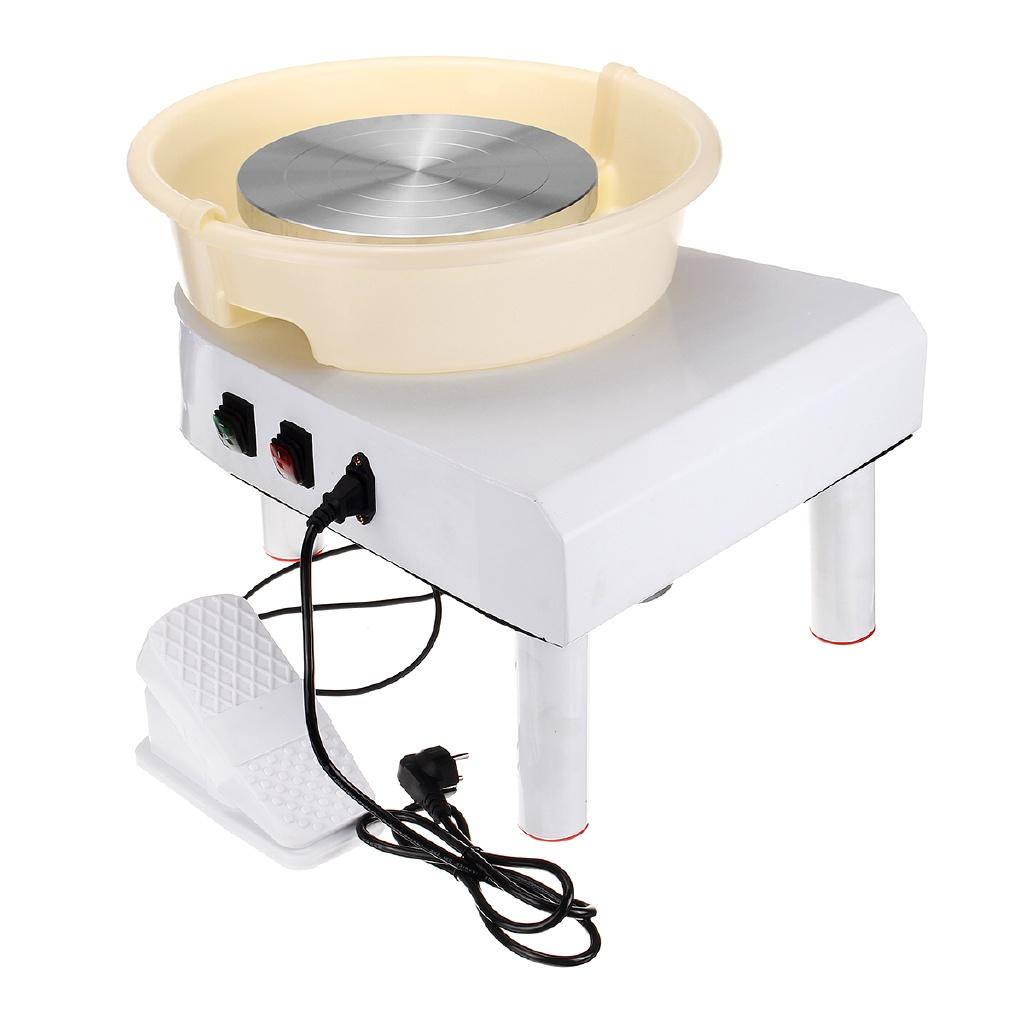 Pottery Wheel Machine 32cm 220V 350W Hand Cranked and Pedal Control Ceramic Work Clay Art With Mobile Smooth Low Noise