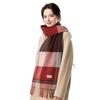 Women's Pure Wool Red Winter Scarf Shawl with Gift Box