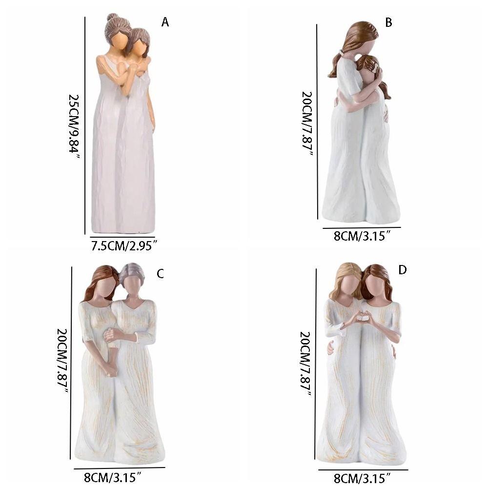 Resin Craft Mom Hug Daughter Sculptures Elegant Family Sculpture  Birthday Gift