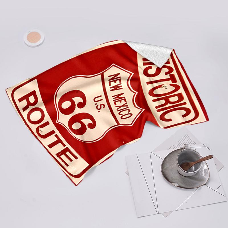 Beach Towel with U.S. Route 66(0) Pattern - soft,absorbent,machine washable Lightweight&Modern,swimming,Travel Essentials
