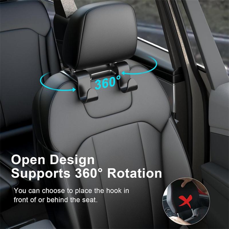 Крючок для спинки сиденья автомобиля, крючок для подголовника автомобиля, автомобильные аксессуары для салона автомобиля, черный пластиковый крючок