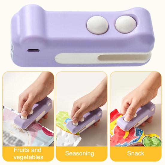 Mini Sealing Machine for Plastic Bags Handheld Heat Sealer Machine USB Charging Portable Bags Sealer for Snacks Fruit Spices