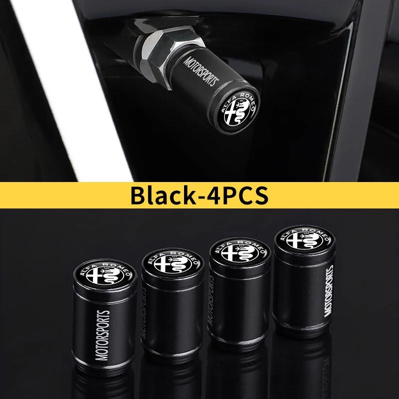 Car Stickers For Alfa Romeo 4PCS Car Wheel Tire Valve Caps Tyre Rim Stem Dustproof Covers For Alfa Romeo 159 Giulietta Giulia 14