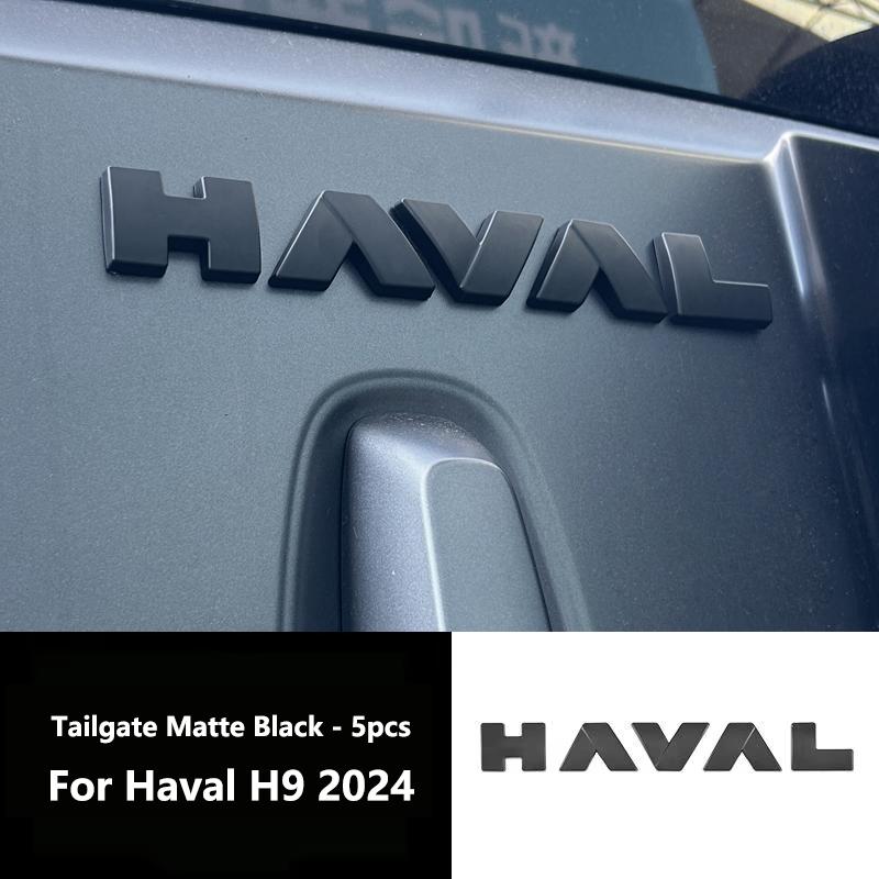 Черные эмблемы с логотипом на переднюю решетку автомобиля для Great Wall Haval H9 2024 2025 Декоративная наклейка Наклейка на кузов Маркировка на внешнюю решетку
