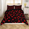 Heart Bedding Love Theme Comforter Cover Set Quilt Cover With 2 Pillowcases For Kids Teens Adults Women Men Queen King Size Twin