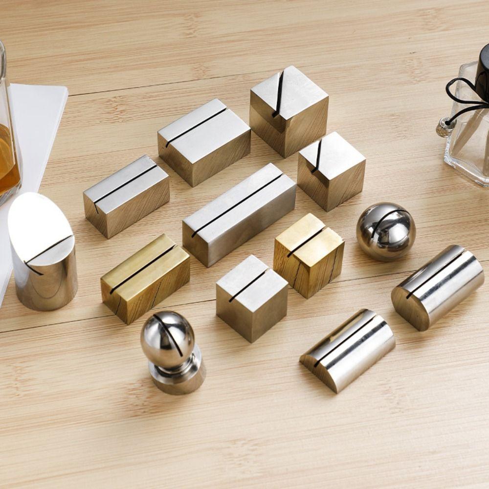 Display Stand Stainless Steel Card Holder Solid Funny Number Sign Holder Creative Menu Memo Holder Table Number