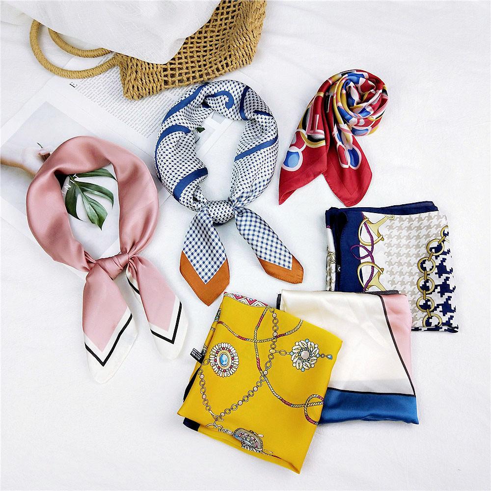 Модный декоративный шарф, повязка для волос, резинка для волос 70, маленький квадратный шарф, шелковый шарф, женский весенне-осенний универсальный маленький шарф, профессиональный шарф