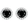 Wong Rain 925 Sterling Silver VVS1 Round Cut Black Real Moissanite Diamonds Ear Studs Earrings Fine Jewelry With GRA