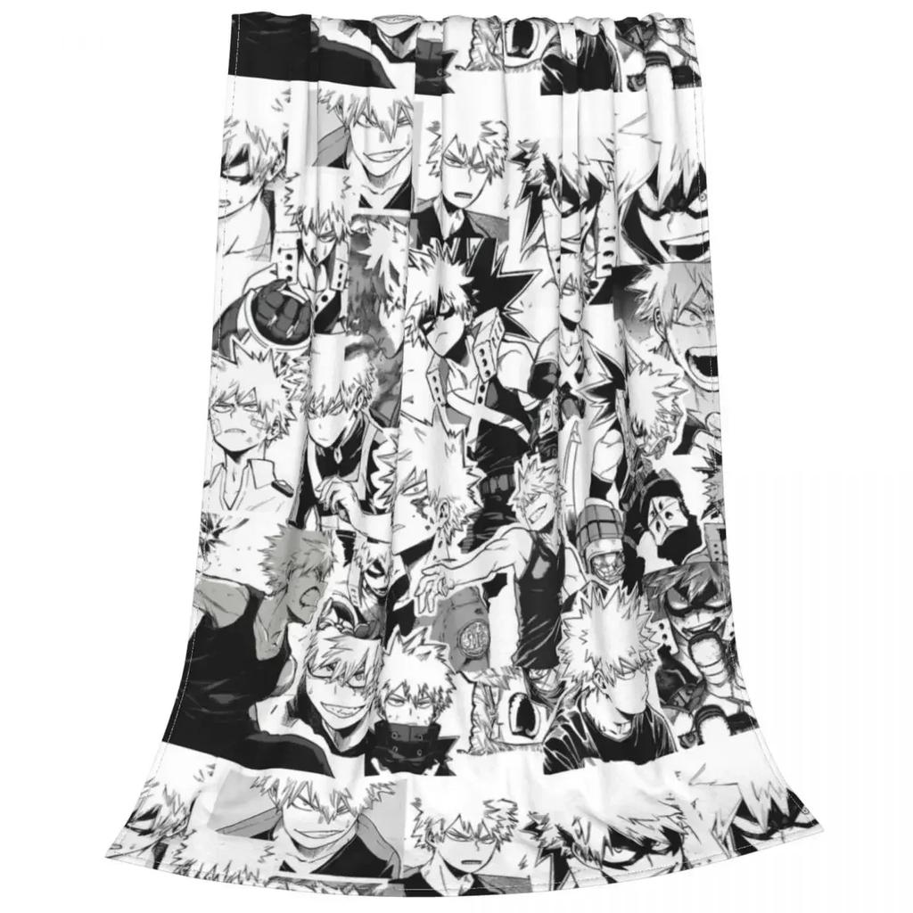 Katsuki Bakugo Fuzzy Blanket My Hero Academia Boku No Hero Academia Customized Throw Blankets for Home Quilt Bedspread