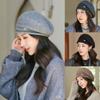 Stretchy Women's Beret Cap Acrylic Warm Beret Hat Fleece Beanie Hat for Autumn and Winter