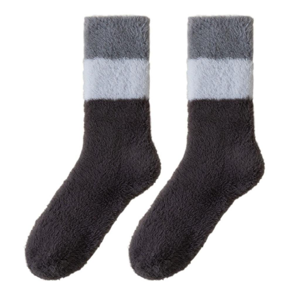 Winter Coral Fleece Socks Sleeping Mid Tube Socks Women Floor Plush Socks For Female Men