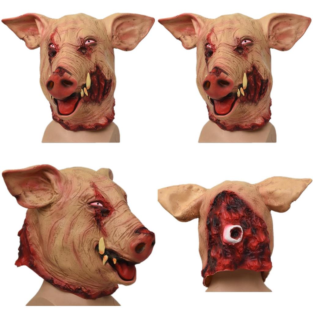 Смешная маска головы дикого кабана для вечеринки на Хэллоуин, уникальный латексный аксессуар для костюма животного