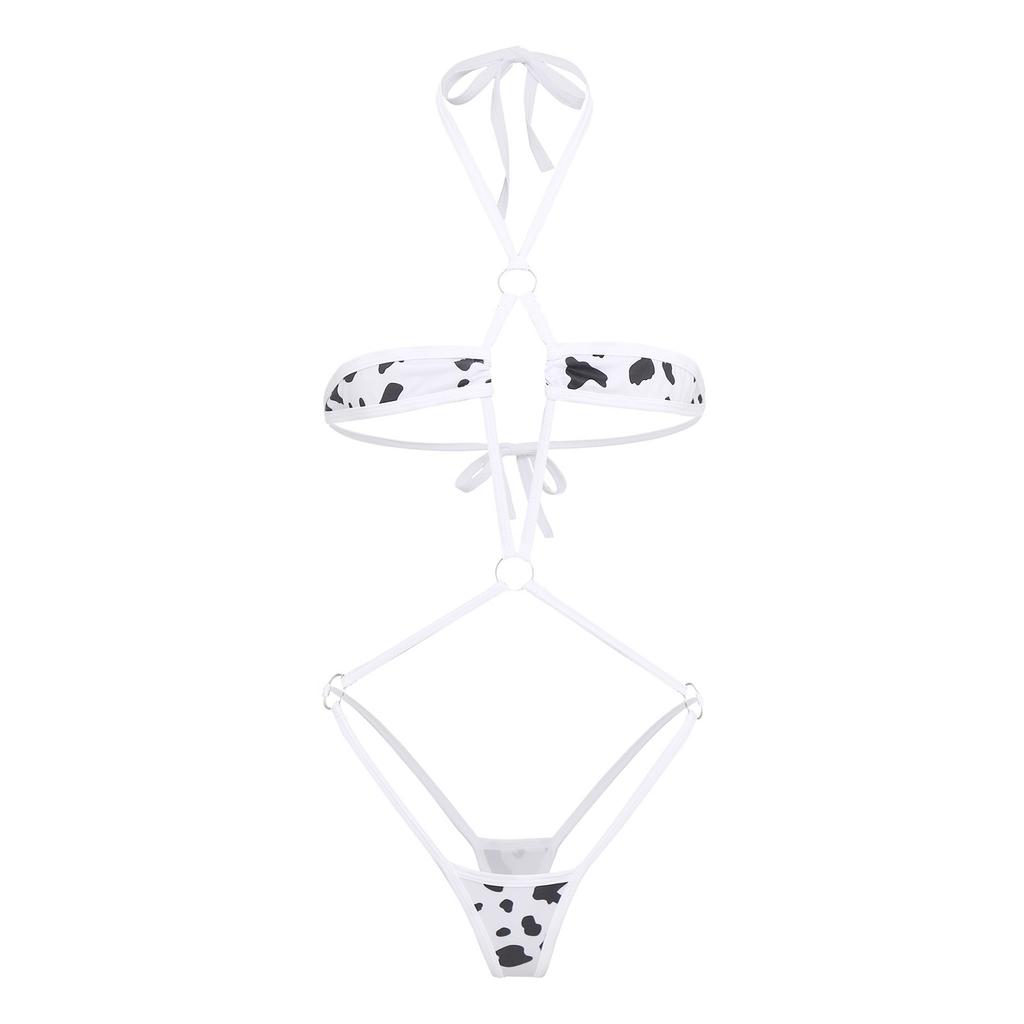 Womens Micro Bikini Halter Bodysuit T-back Monokini Swimwear Nightwear