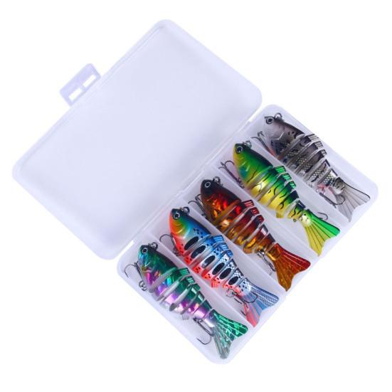 5 шт. многосоставных рыболовных приманок Swimbait с тройными крючками, реалистичные яркие цветные многоразовые жесткие приманки, искусственные приманки