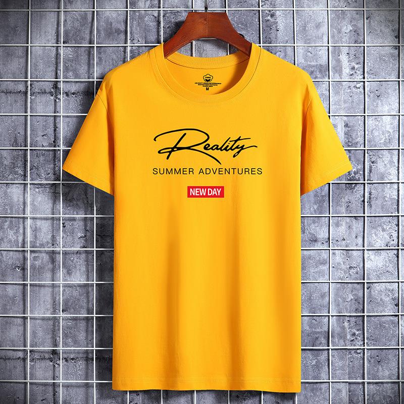 Летняя мужская футболка с коротким рукавом Мужская модная свободная рубашка Рубашка с принтом