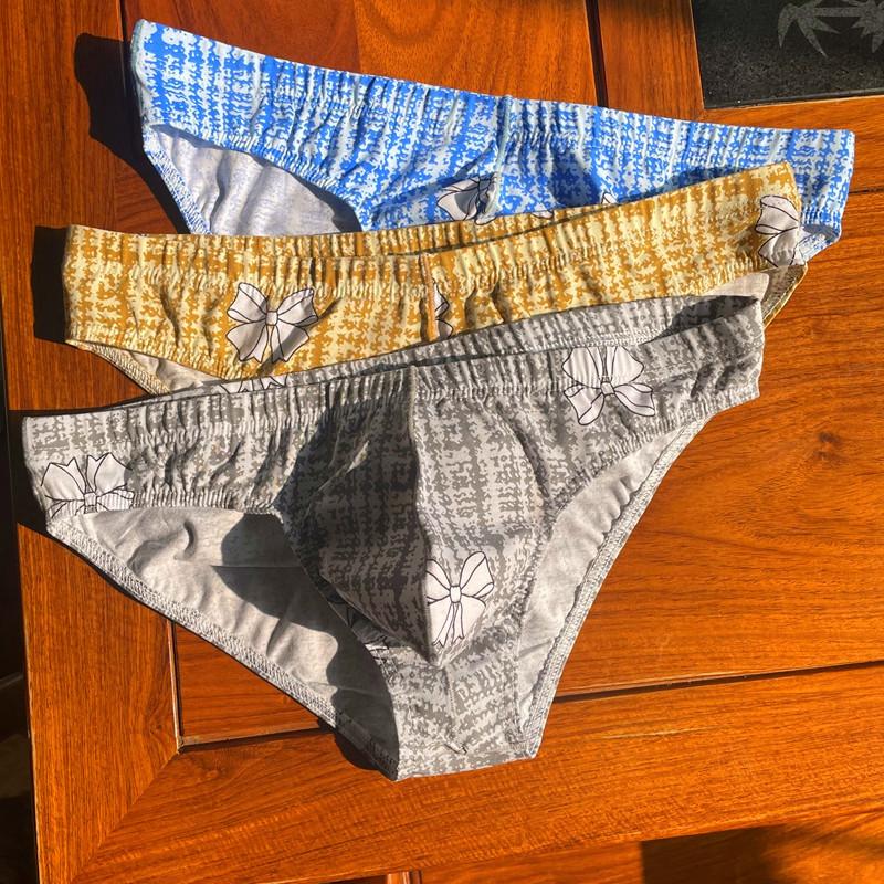 Мужское дышащее сексуальное нижнее белье-треугольники из чистого хлопка, удобное нижнее белье с низкой посадкой