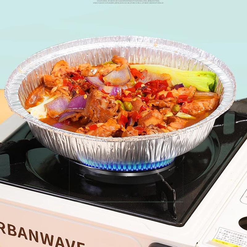 Круглые противни из алюминиевой фольги, одноразовые контейнеры с прямыми стенками для хранения, выпечки