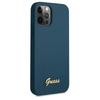 Guess Guhcp12Llslmgbl Iphone12 Pro Max 6,7 Niebieski/Blue Hardcase Metal Logo Script