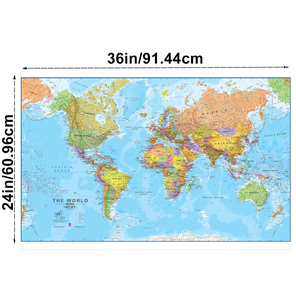 Винтажная карта мира Подробная карта крупных городов в каждой стране Карта путешествий Декор для офиса школы образования