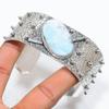 Republic Larimar Gemstone 925 Sterling Silver Cuff Bangle Adjustable G3F51