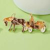 Nostalgic Carriage Puller Brooch Cartoon Carriage Driver Badge Pin Button