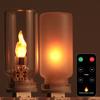 Remote Control Car USB LED Flame Type Night Light Frosted Clear Glass Flickering Candle Decorative Touch Control Mood Lighting