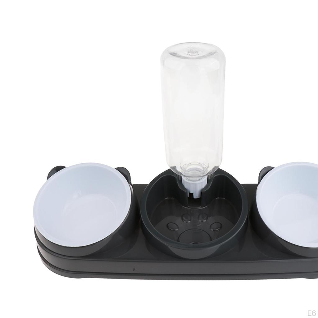 2 Food Bowls and Water Feeder Set Wet Dry Bowl Easy Cleaning Pets Supplies Pet Feeding