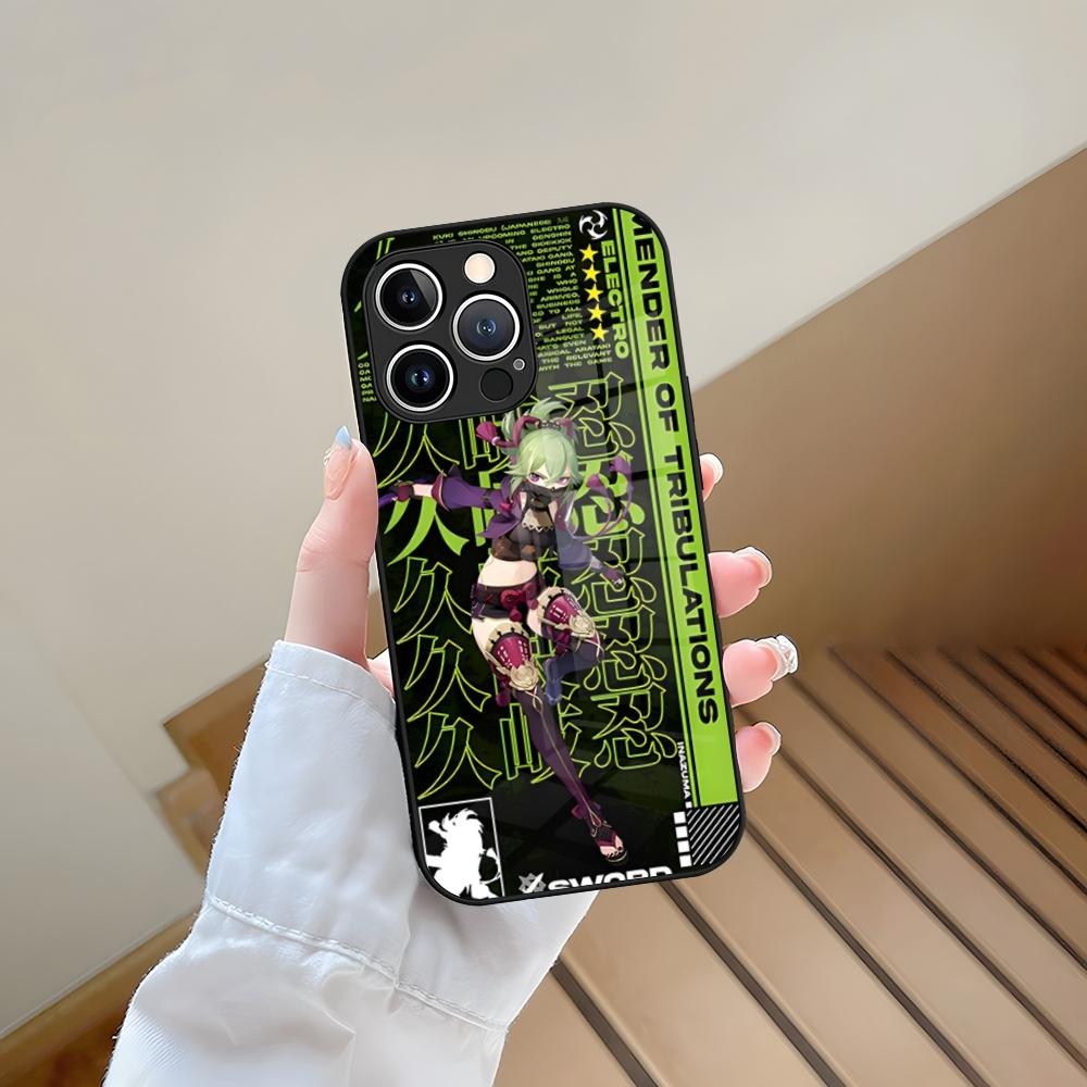Чехол для телефона Genshin Impact Закаленное стекло Для IPhone 13 17 15 16 14 12 11 Pro Max Plus Mini XR XS SE2020 Coque