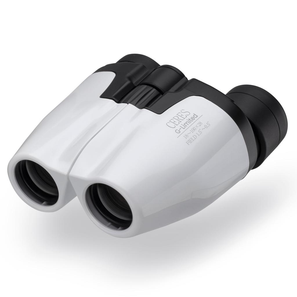KENKO 100x Zoom Binoculars CERES G Limited Porro Prism Type 28 Caliber Tripod Mounting Holder Included White 421932 18-100x28 18-100x
